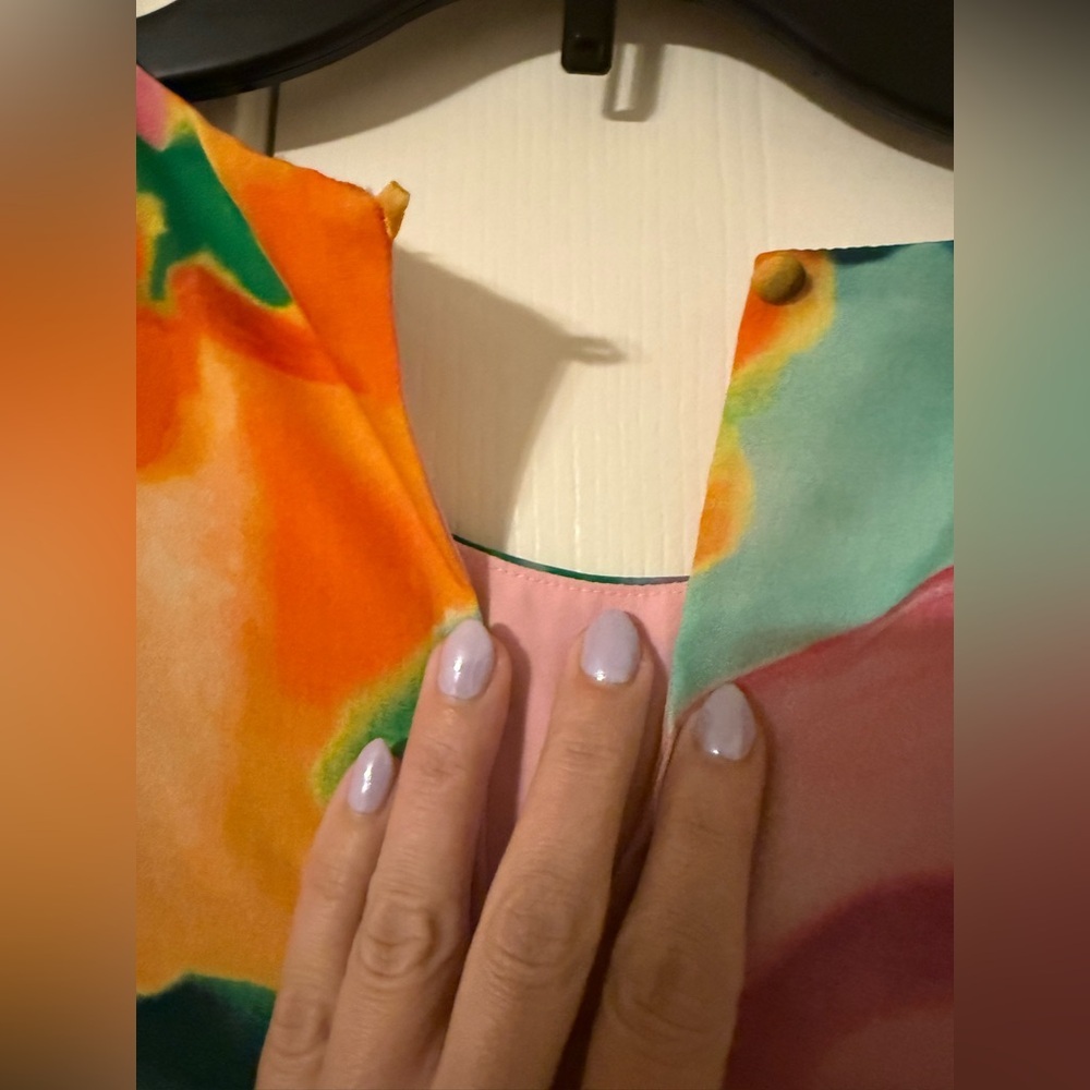 Ralph Lauren Multicolor Floral Watercolor Sleeveless Midi Dress - Picture 4 of 5